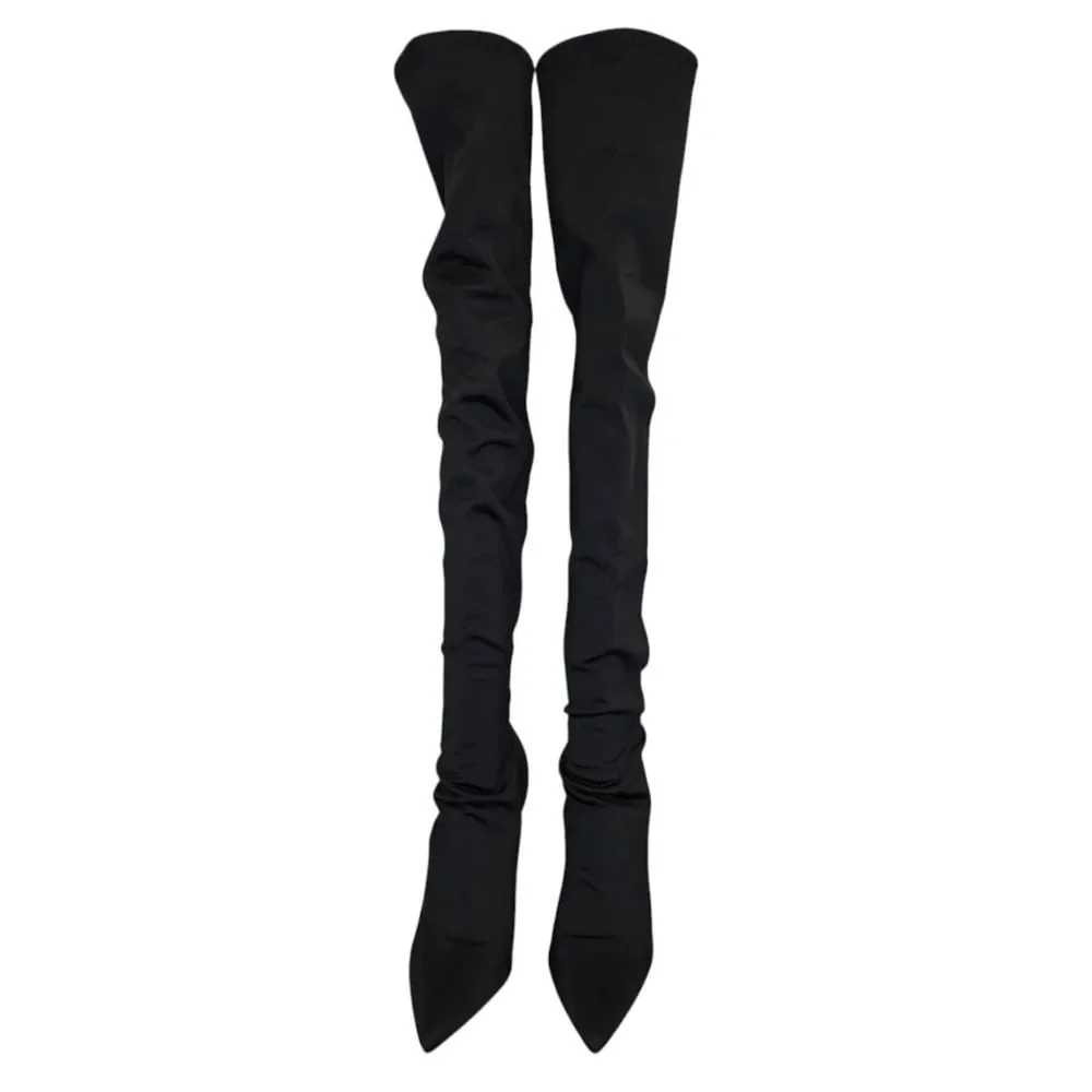 Primadonna Women's 36 Over-the-Knee Pointed Toe Tall Black Boots